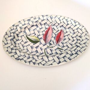 Vintage Clarice Cliff Royal Staffordshire Barbara Large Oval Serving Platter 50s